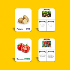 Clapjoy Vegetables Flash Card For Kids Of Age 2 Years And Above