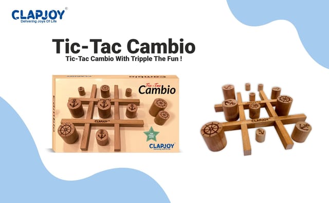 Clapjoy Tic Tac Cambio Board Game For Adults And Kids Of Age 5 Years And Above