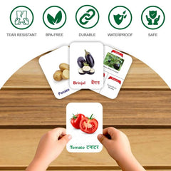 Clapjoy Vegetables Flash Card For Kids Of Age 2 Years And Above
