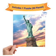 Mittimate World Statue of Liberty Jigsaw Puzzle – 36-Piece Cardboard Puzzle for Kids (Ages 4-6) | Fun, Learning & Perfect Birthday Gift