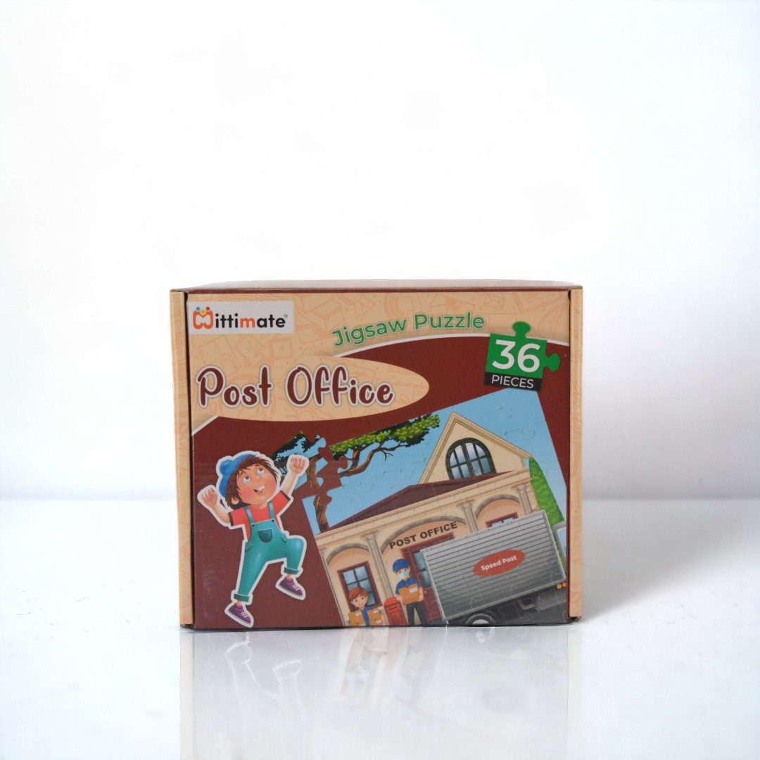 Mittimate Post Office Jigsaw Puzzle – 36-Piece Cardboard Puzzle for Kids (Ages 4-6) | Fun, Learning & Perfect Birthday Gift