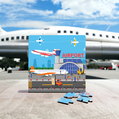 Mittimate Airport Jigsaw Puzzle – 36-Piece Cardboard Puzzle for Kids (Ages 4-6) | Fun, Learning & Perfect Birthday Gift
