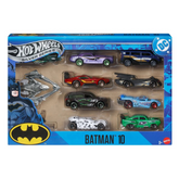 Hot Wheels Silver Series Batman Themed 10-Pack Die-Cast Vehicles Set Including a Batmobile & a Batplane in 1:64 Scale for Kids & Collectors (Styles May Vary)