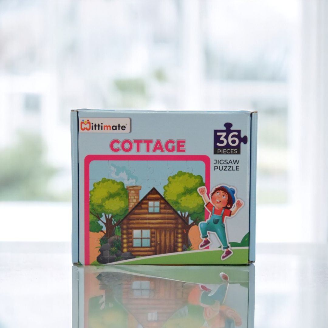 Mittimate Cottage House Jigsaw Puzzle – 36-Piece Cardboard Puzzle for Kids (Ages 4-6) | Fun, Learning & Perfect Birthday Gift