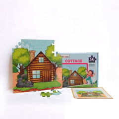 Mittimate Cottage House Jigsaw Puzzle – 36-Piece Cardboard Puzzle for Kids (Ages 4-6) | Fun, Learning & Perfect Birthday Gift