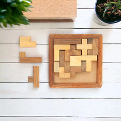 Mittimate Wooden Solid Pentomino Puzzle – Brain-Boosting Jigsaw Game for Kids (6+) | Fun, Learning & Perfect Birthday Gift