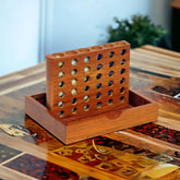 Mittimate Wooden Marble 3 Tie (Connect 4) – Portable 2-Player Strategy Board Game for Kids (6+) | Fun, Educational & Mind-Challenging Toy