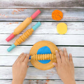 Mittimate Rolling Pins and Board (Chakla Belan) for Kids, Age 2 I Wooden Pretend Play Toys | Perfect Birthday Gift Choice for Children