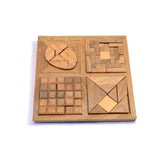 Mittimate 4-in-1 Wooden Puzzle Tray – Brain-Boosting Challenge for Kids (6+) | Unique Multi-Pattern Puzzle Set