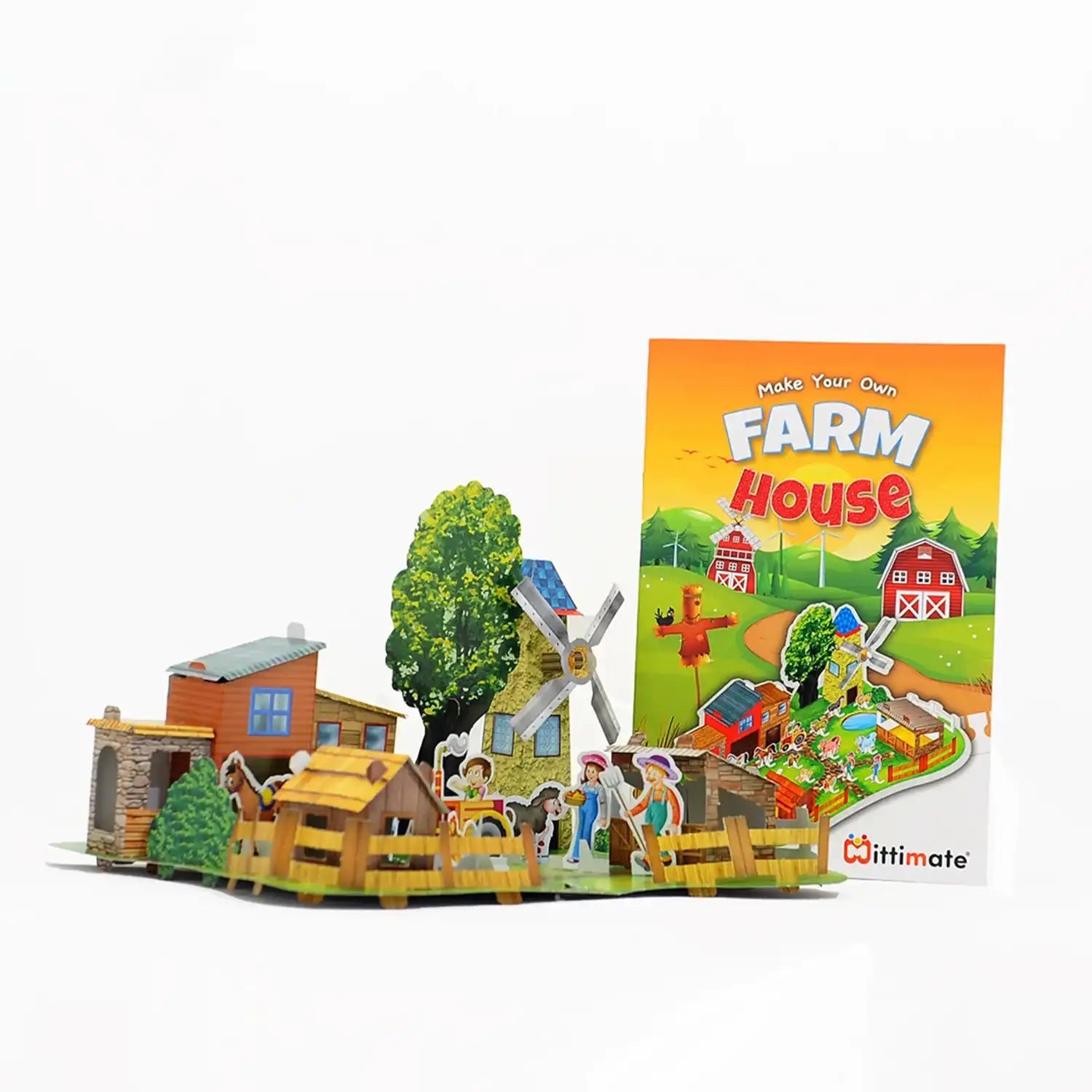 Mittimate Farm House Model Construction Book for Kids Age 8 to 12 Year Old I Make Your Own 3D Paper Model I Fun & DIY Book for Children