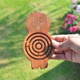 Mittimate Wooden Owl Maze & Labyrinth Puzzle – Engaging Bhool Bhulaiyaa Game for Kids | Indoor Brain Teaser & Fun Learning Activity