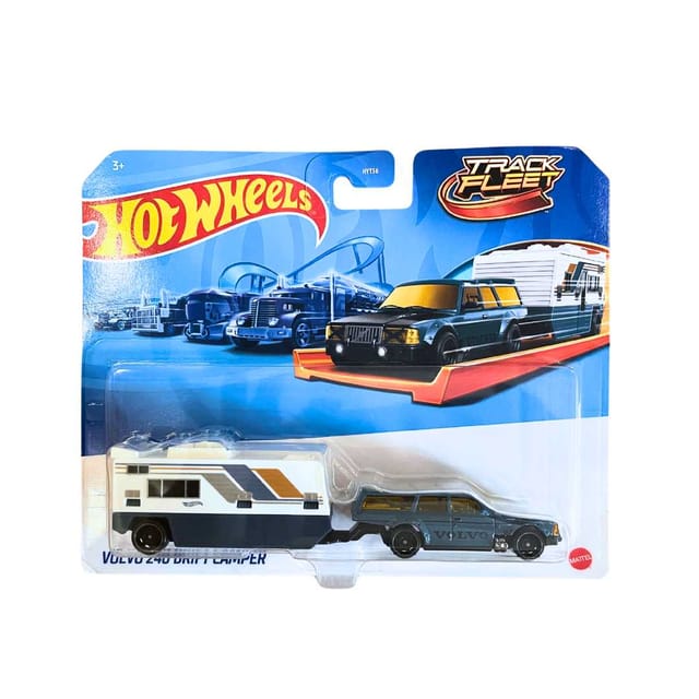 Hot Wheels Track Fleet Volvo 240 Drift Camper Truck for Ages 3 Years and Up