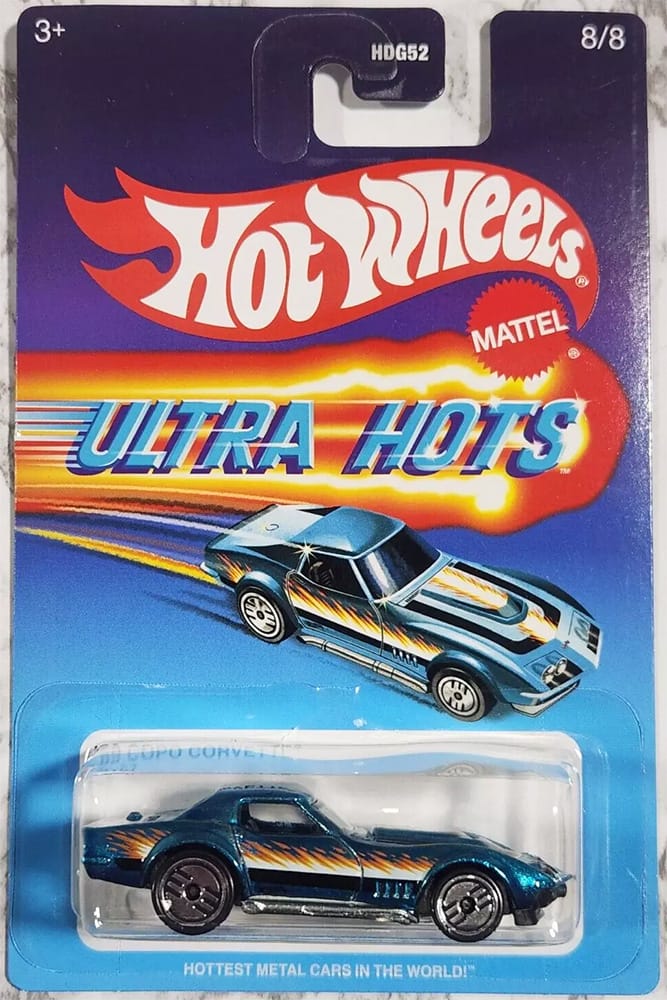 Hot Wheels Ultra Hots Retro 2025 Edition 1:64 Scale 69 Copo Corvette Die-Cast Vehicles With Full Front & Rear Decoration VUM Parts For Ages 3+