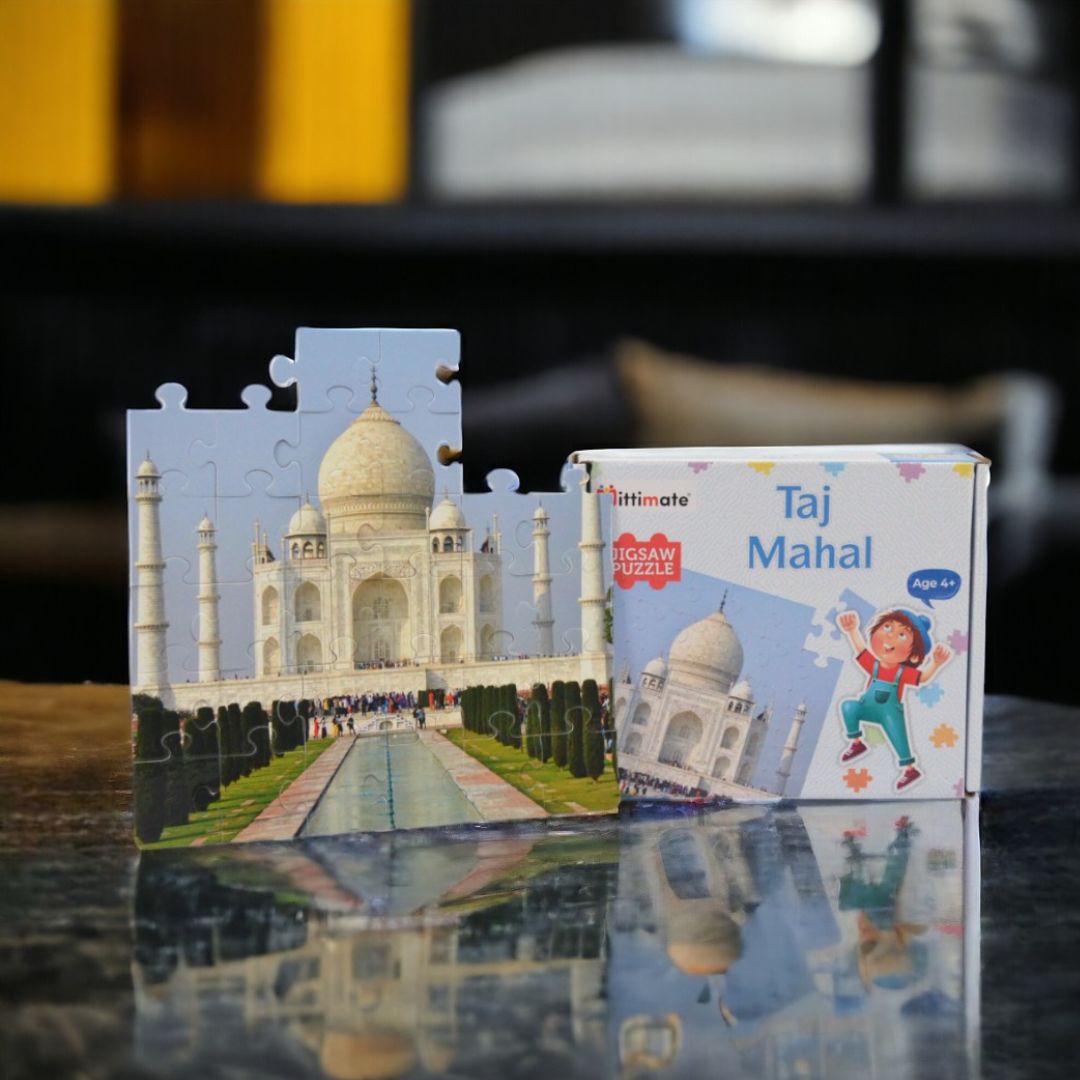 Mittimate Taj Mahal Jigsaw Puzzle – 36-Piece Cardboard Puzzle for Kids (Ages 4-6) | Fun, Learning & Perfect Birthday Gift