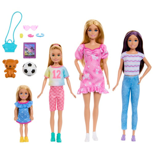 Barbie Sisters Doll Set With Barbie, Skipper, Stacie, and Chelsea for Kids Ages 3+