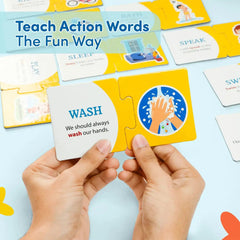 Mittimate Action Words Jigsaw Puzzle Game for Kids Age 2 to 4 Old I 60 Pieces Educational Puzzle Toy I Birthday Gift for Children