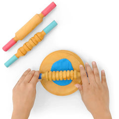 Mittimate Rolling Pins and Board (Chakla Belan) for Kids, Age 2 I Wooden Pretend Play Toys | Perfect Birthday Gift Choice for Children
