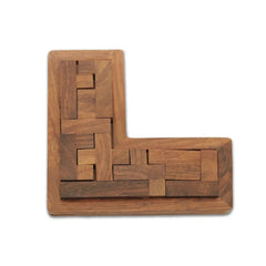 Mittimate Wooden L-Shaped Pentomino Puzzle – Brain-Boosting Jigsaw Game for Kids (6+) | Fun, Learning & Perfect Birthday Gift