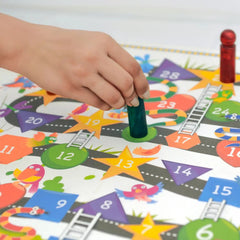 Mittimate Shapes and Ladders Board Game for Kids 6 Year Old I Snake & Ladder Themed 2 Player Board Game I Fun & Educational New Board Game for Children