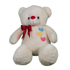 Play Hour Teddy Bear Plush Soft Toy for Ages 3 Years and Up - White, 90cm