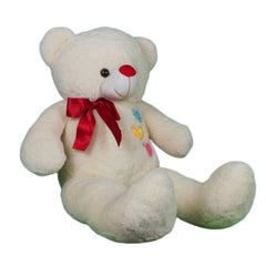Play Hour Teddy Bear Plush Soft Toy for Ages 3 Years and Up - White, 90cm