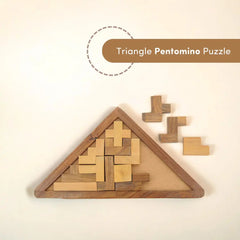 Mittimate Wooden Triangle Pentomino Puzzle – Brain-Boosting Game for Kids | Fun, Learning & Mind Development