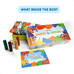 Mittimate Shapes and Ladders Board Game for Kids 6 Year Old I Snake & Ladder Themed 2 Player Board Game I Fun & Educational New Board Game for Children