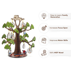 Mittimate DIY Family Tree for Kids Age 8 to 12 Year Old I Make Your Own Wooden DIY Model I 3D Model Building Kit I Birthday Gift for Kids