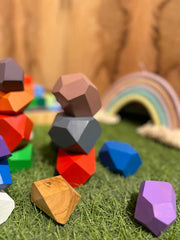 Kiddies Kingdom Wooden Stones (Coloured) Wooden Stones For Ages 3 and Above