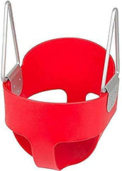 REZNOR EVA Plastic High Back Full Bucket Toddler Baby Swing Seat With 60 Inch Plastic Coated Chain Set, Red
