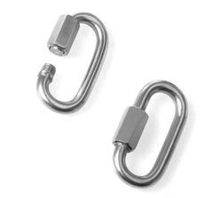 REZNOR Oval Shape Stainless Steel Screw Link Snap Hook Carabiner Swing Hook, Pack of 2