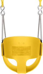 REZNOR EVA Plastic High Back Full Bucket Toddler Baby Swing Seat With 60 Inch Plastic Coated Chain Set, Yellow