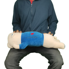Play Hour Bogo Bear Pillow Plush Soft Toy with I Love You Text for Ages 5 Years and Up - Blue, 60cm