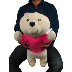 Play Hour Bogo Bear Pillow Plush Soft Toy with I Love You Text for Ages 5 Years and Up - Pink, 60cm