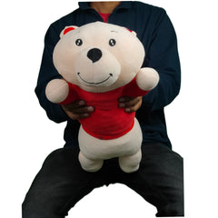 Play Hour Bogo Bear Pillow Plush Soft Toy with I Love You Text for Ages 5 Years and Up - Red, 60cm