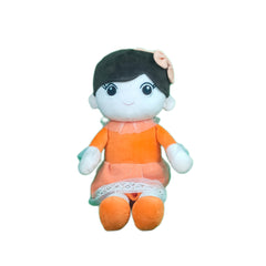 Play Hour Ellie Rag Doll Plush Soft Toy Wearing Orange Frock for Ages 3 Years and Up, 65cm