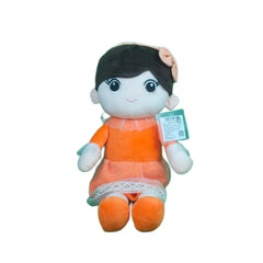 Play Hour Ellie Rag Doll Plush Soft Toy Wearing Orange Frock for Ages 3 Years and Up, 65cm