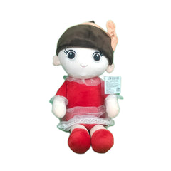 Play Hour Ellie Rag Doll Plush Soft Toy Wearing Red Frock for Ages 3 Years and Up, 65cm