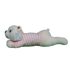 Play Hour Johny Bear Pillow Plush Soft Toy with Pink and White Stripes Cloth for Ages 3 Years and Up, 60cm