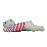 Play Hour Johny Bear Pillow Plush Soft Toy with Red and White Stripes Cloth for Ages 3 Years and Up, 60cm