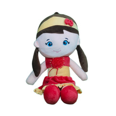 Play Hour Melly Rag Doll Plush Soft Toy Wearing Red & Yellow Frock for Ages 3 Years and Up, 70cm