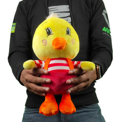 Play Hour Duckie The Duck Plush Soft Toy with Red Dress for Ages 3 Years and Up, 25cm