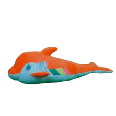 Play Hour Stripley Dolphin Plush Soft Toy for Ages 3 Years and Up - Orange, 60cm