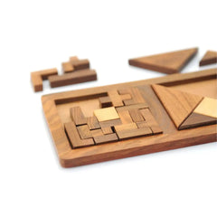 Mittimate 3-in-1 Wooden Puzzle Tray – Brain-Boosting Jigsaw Challenge for Kids (6+) | Fun & Engaging Activity Set