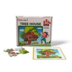 Mittimate Tree House Jigsaw Puzzle – 36-Piece Cardboard Puzzle for Kids (Ages 4-6) | Fun, Learning & Perfect Birthday Gift