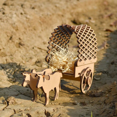 Mittimate 3D DIY Bull Cart for Kids 8+ Years I Bullock Cart Model Building Kit I MDF Wood I DIY Model Construction Toy I Birthday Gift for Children
