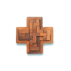 Mittimate Wooden Cross Pentomino Puzzle – Brain-Boosting Jigsaw Game for Kids (6-10 Years) | Fun & Educational Birthday Gift