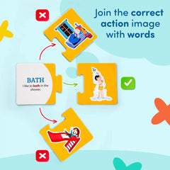 Mittimate Action Words Jigsaw Puzzle Game for Kids Age 2 to 4 Old I 60 Pieces Educational Puzzle Toy I Birthday Gift for Children