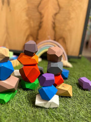 Kiddies Kingdom Wooden Stones (Coloured) Wooden Stones For Ages 3 and Above