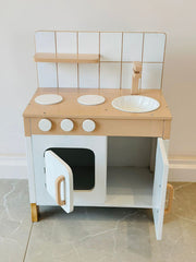 Kiddies Kingdom Play Kitchen - Beige Imaginative Play For Ages 3 and Above